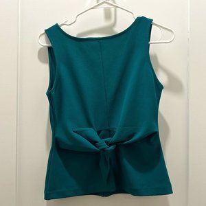 Ann Taylor Office Blouse with Bow Detail - Teal - XXSP